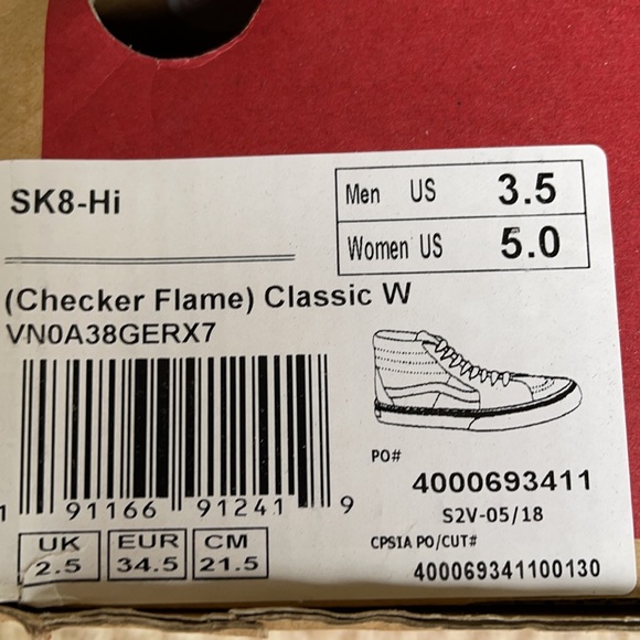 Vans Sk8-Hi Checker Flame Classic White WMNS - Picture 16 of 16
